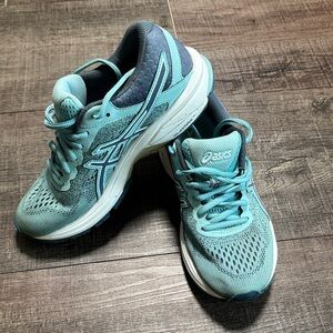 ASICS Women's Athletic Shoes - Aqua and Dark Blue
